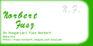 norbert fusz business card